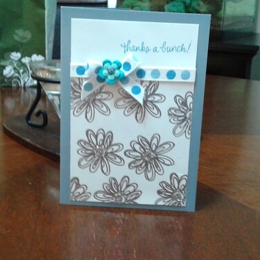 Thanks a bunch! Embossed flower card