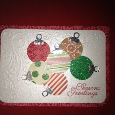 2012 Xmas green-red baubles cards