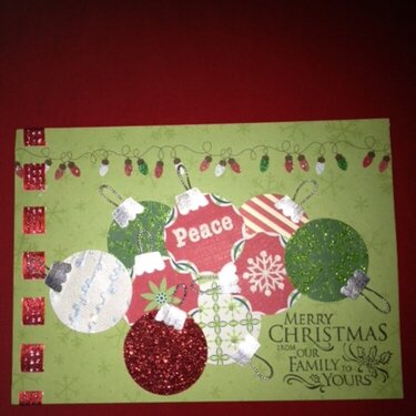 2012 Xmas red-green baubles card