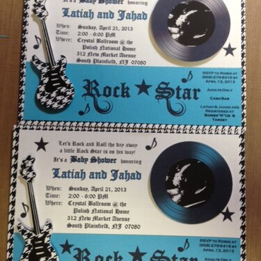 Rock star baby shower invitations