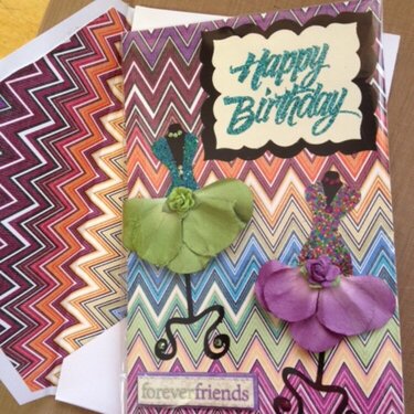 Girlfriends birthday card with matching envelope