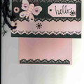 Pink & Black Butterfly Card, Hello