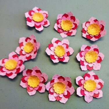 Pink paper flowers