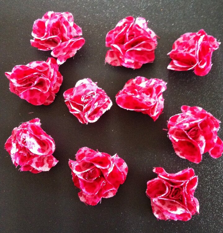 Pink fabric flowers