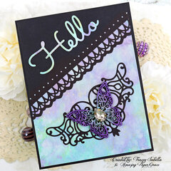 "Hello" card with Distress Oxide Ink Background