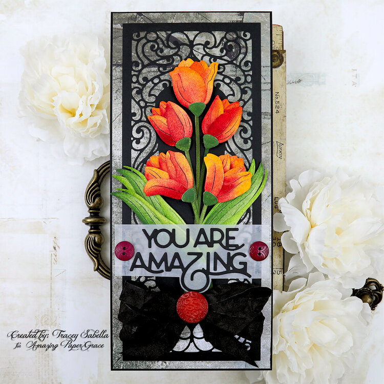 Watercolor Tulip Blossoms Card