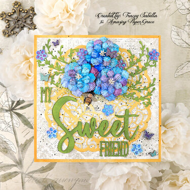 &quot;My Sweet Friend&quot; Card with Mixed Media Watercolor Flowers