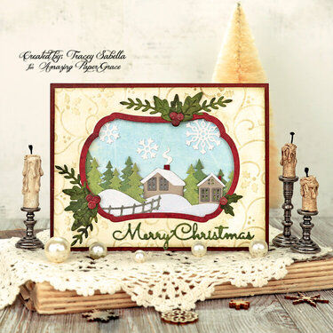 Merry Christmas Wintry Holiday Scene Card