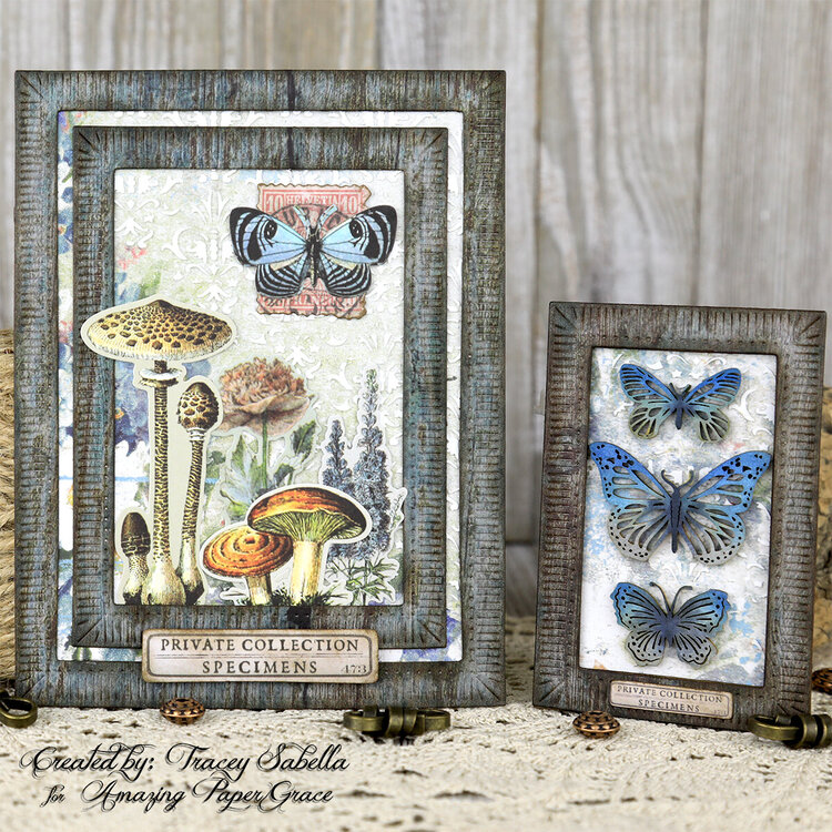 Mushroom Art Panel with Butterfly ATC