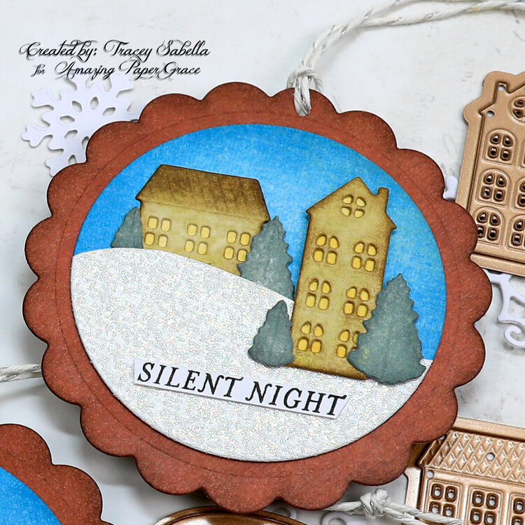 Silent Night Christmas Gift Tag Ornaments