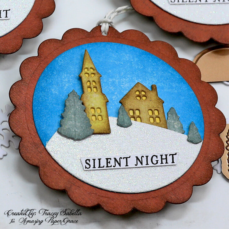 Silent Night Christmas Gift Tag Ornaments