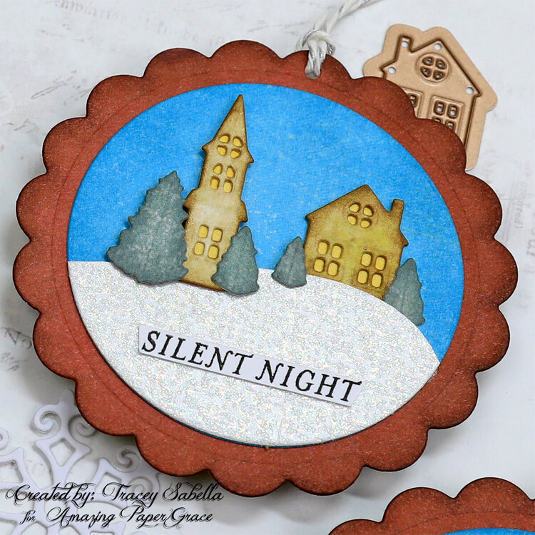 Silent Night Christmas Gift Tag Ornaments