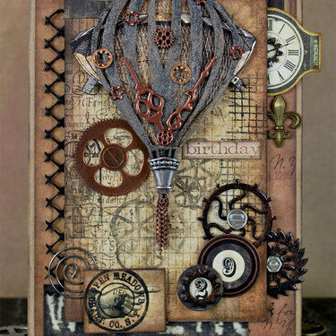 Grungy Steampunk Card for Leaky Shed Studio