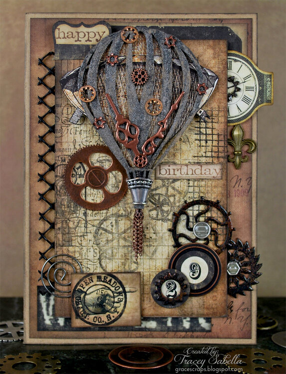 Grungy Steampunk Card for Leaky Shed Studio