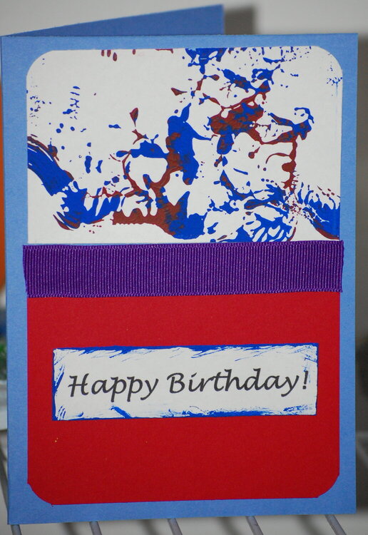 Blue and red birthday card