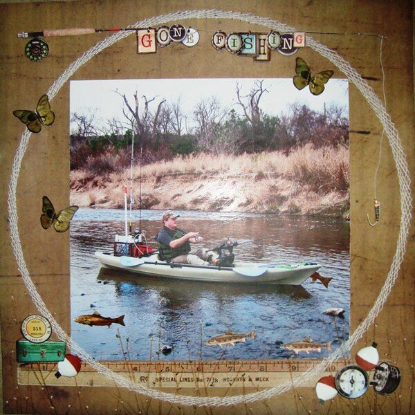 Gone Fishing with lots of hand stitching