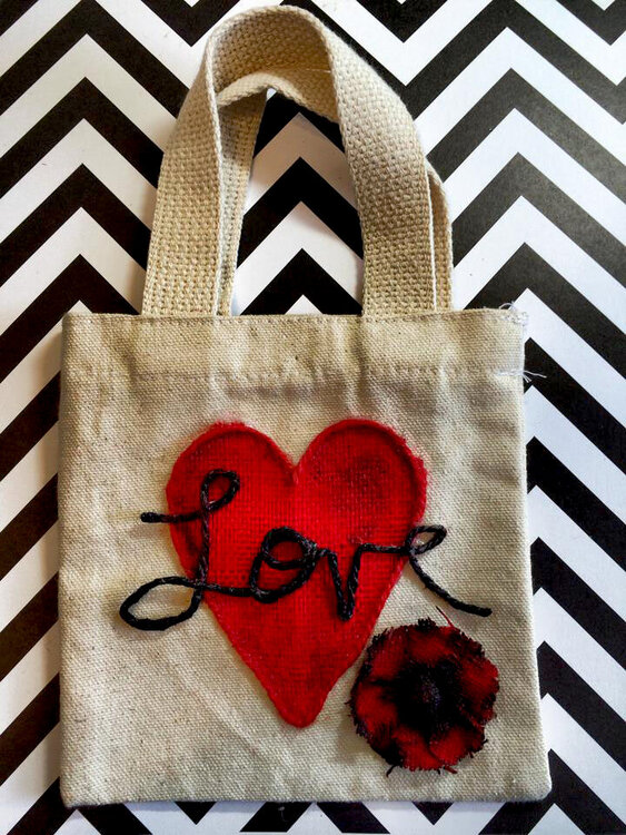 simple valentine bag (Canvas Corp and Tattered Angels)