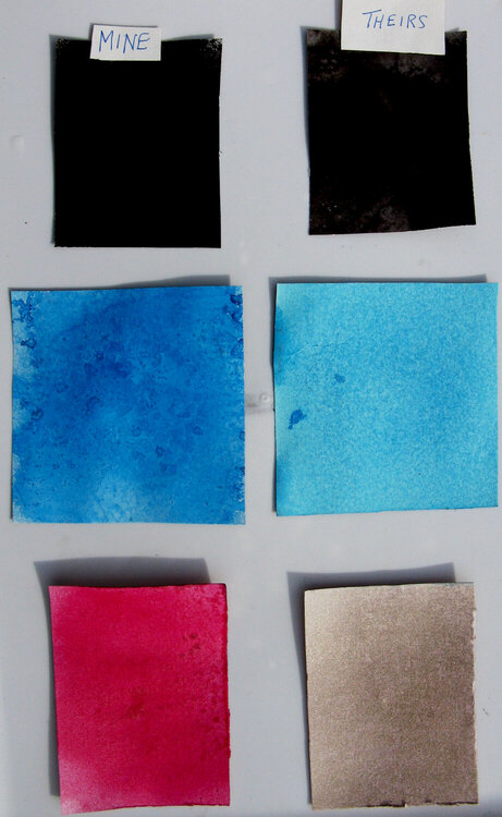 Gauche Alchemy **Homemade inks and comparison**