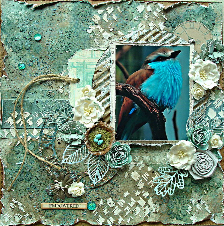 Scrapbook Layout using blues!