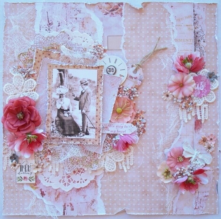 Layout with Prima&#039;s Love Clippings