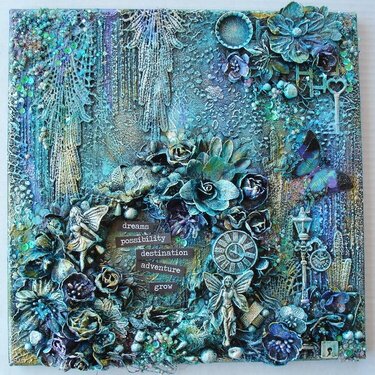 Mixed Media Canvas using Lindy&#039;s Stamp Gang Sprays