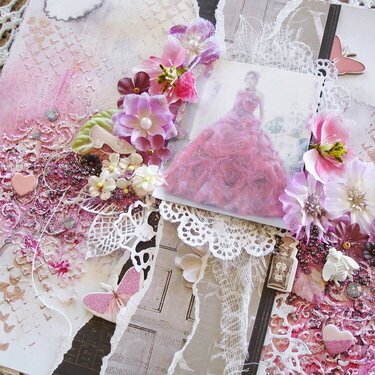 Scrapbook Layout in Pink