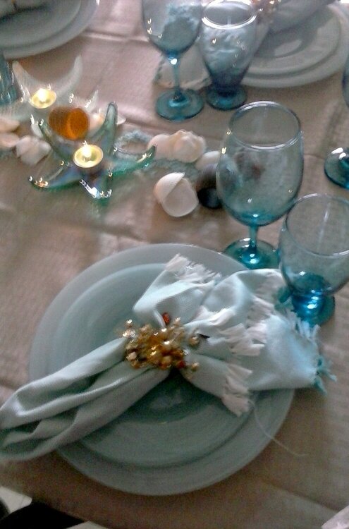Seashells and Summer Tablescape