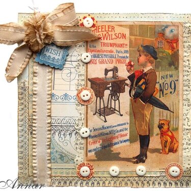 Buttons Vintage Card
