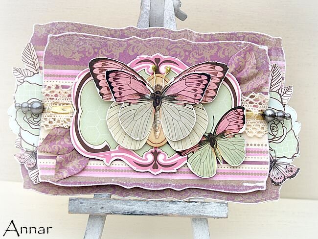 Butteffly card **Scraps of Elegance** DT April Flutter Kit