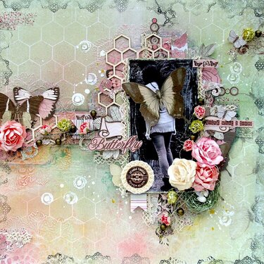 Butterffly layout **Scraps of Elegance** DT April Flutter Kit