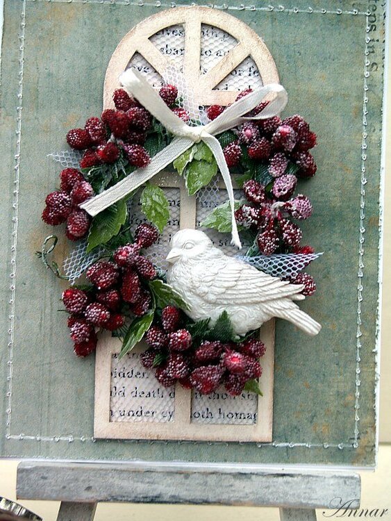 Card with wreath