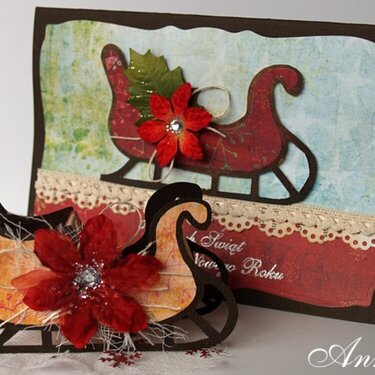 Card with sleigh