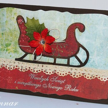 Card with sleigh