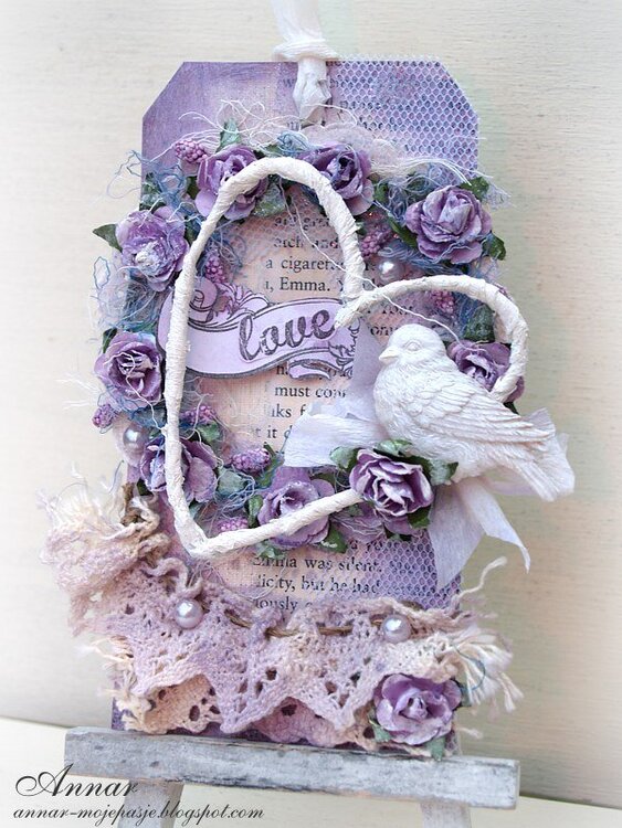 Purple Love Tag /CCCB Flowers and Lace