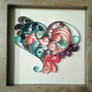 Quilled heart in a box