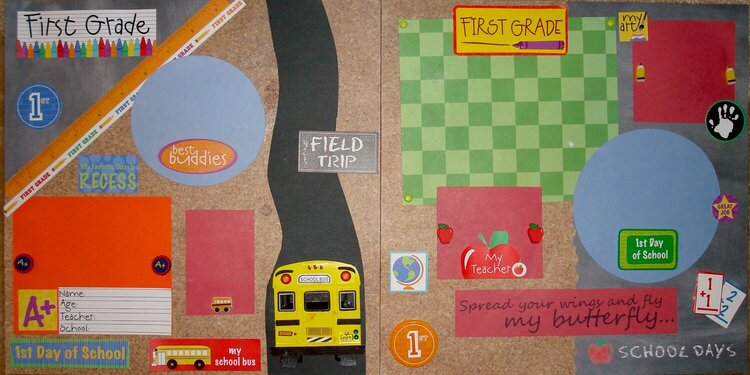 First Grade Scrapbook Layout