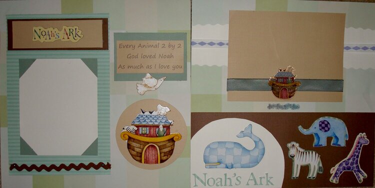Noah&#039;s Ark Scrapbook Layout