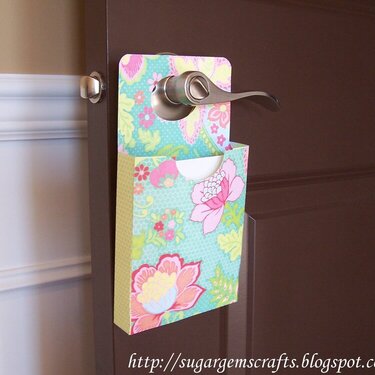 Door hanger sized for a greeting card