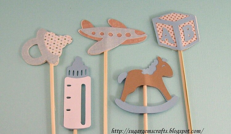 Assortment of cupcake toppers