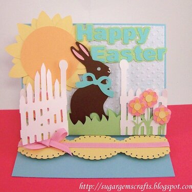 Easter Easel Card Open RSMobley Designs