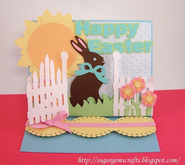 Easter Easel Card Open RSMobley Designs