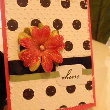 Thank you card with handmade flower