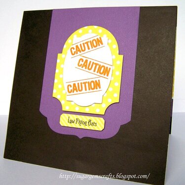 Caution LOW FLYING BATS *Pop Up Card* Front