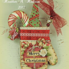 Vintage Christmas Mitten Ornament/ Card Back