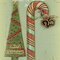 Vintage Christmas Mitten Ornament/ Card Inside pieces front