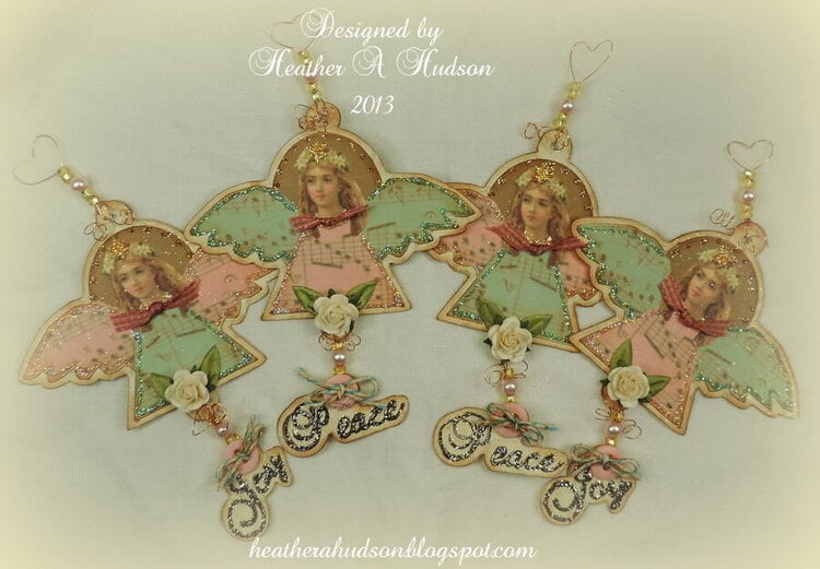 Vintage Shabby Chic Victorian Christmas Angel Ornaments