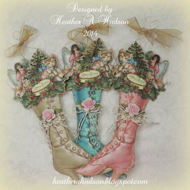Victorian Ladies Christmas Boot Ornament