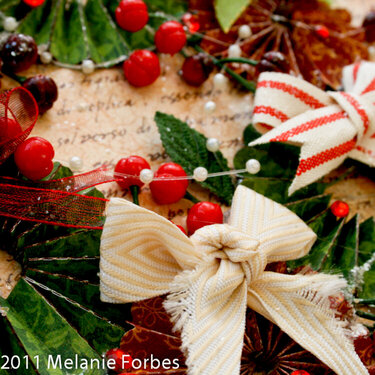 Close ups of Christmas wreath