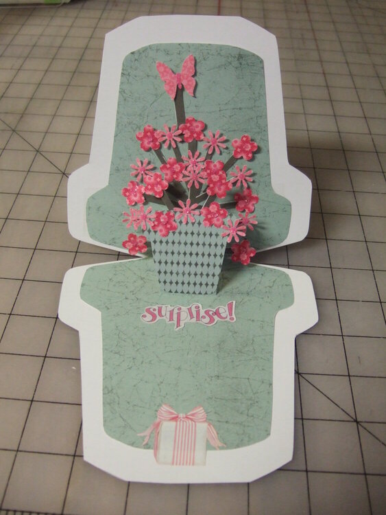 Surprise Flower Pot pop-up card by TeaPapers.com