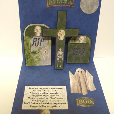 Spooky Graveyard Pop-up card by TeaPapers.com